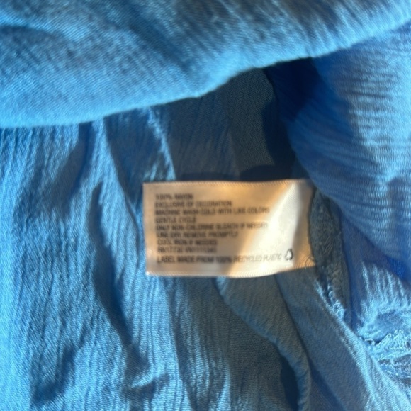 Lilly Pulitzer blue aqua long shirt dress v neck with flowy sleeves design front - Picture 7 of 8